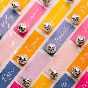 Marque-places Boule disco Cartes de visite Mariage