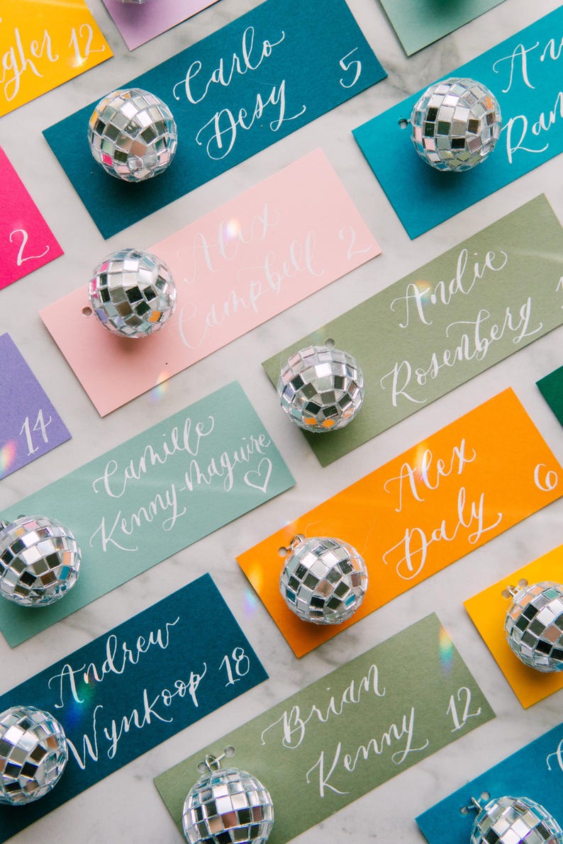 Disco Ball Place Cards Name Cards Wedding image 3