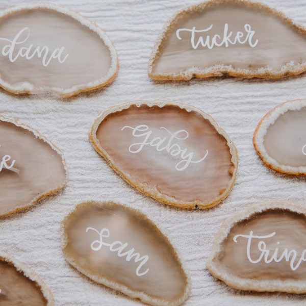 Agate Place Cards Wedding