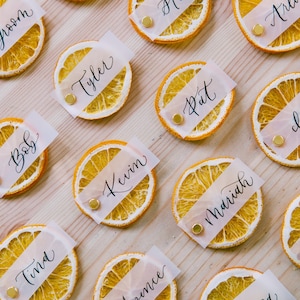 Orange Citrus Place Cards Name Cards Wedding - Etsy