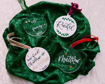 Custom Personalized Acrylic Christmas Ornaments Calligraphy
