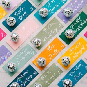 Disco Ball Place Cards Name Cards Wedding image 1