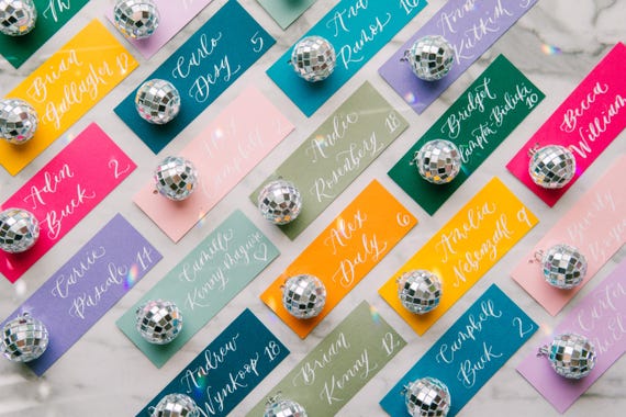 Disco Ball Place Cards Name Cards Wedding