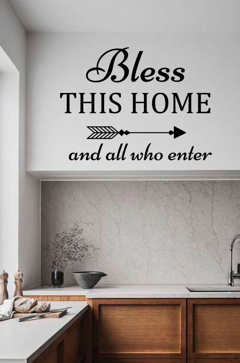 Bless This Home Wall Decal Welcome Wall Decals Entryway Etsy