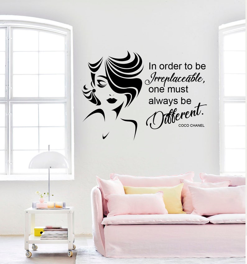 coco chanel quote wall decal chanel sticker wall decal | etsy