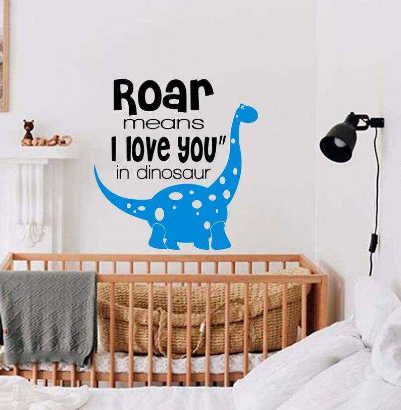 Dinosaur Wall Decal Kids Dino Decal Dinosaur Decor I Love You Etsy