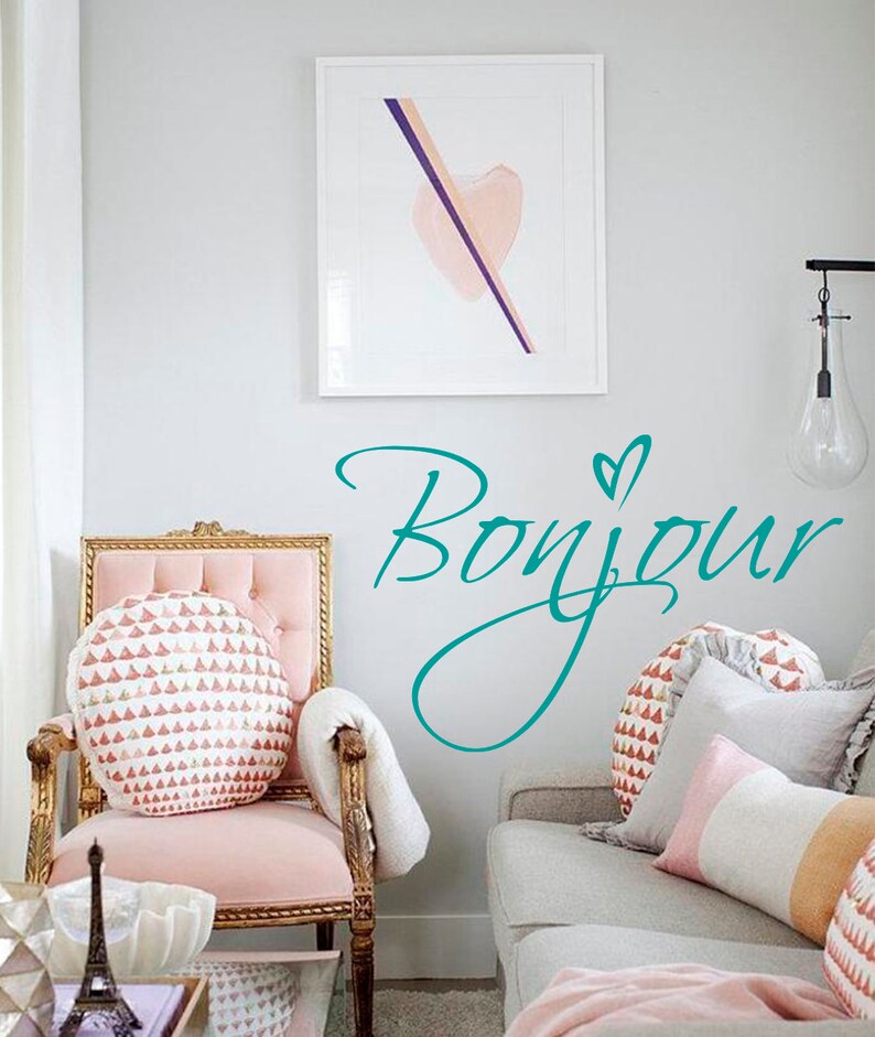 Bonjour wall decals-Welcome vinyl decals Door Vinyl decal-Bonjour wall stickers-Paris vinyl decals-Welcome wall decal-Welcome sign