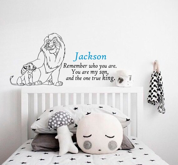 Disney Wall Decal Lion King Wall Decal Disney Sticker Baby Boy Nursery Vinyl Disney Wall Decor Simba Decal Personalized Name Decal