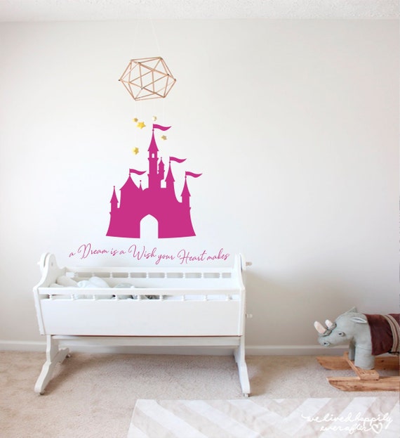 Disney Wall Decal Girl Nursery Decal Princess Castle Decal Disney Vinyl Decal Baby Girl Name Decal Nursery Wall Decal Disney Stickers