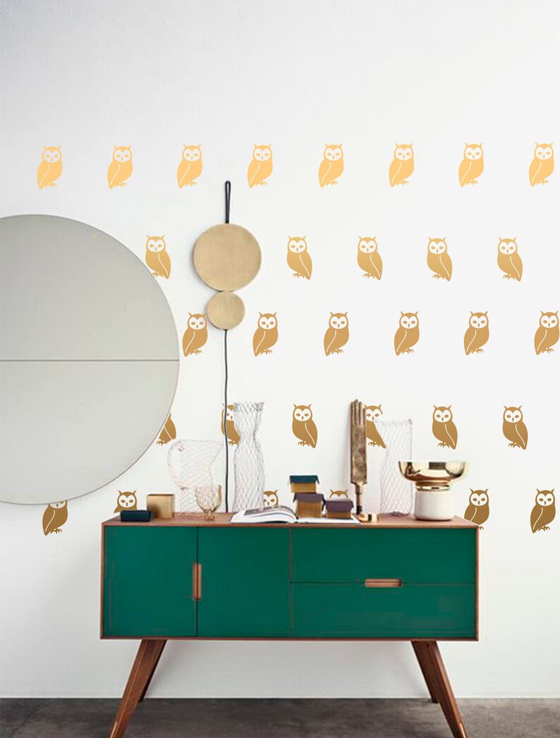 Owls decor Owls decorations Owls stickers Gold Owls Decals vinyl decals Owl wall decal Gold decals Owl decal for nursery