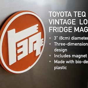 Vintage Toyota TEQ Logo 3 inch Fridge Magnet