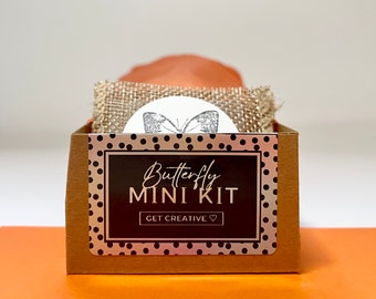 Mini Kraft Box | Craft Mystery Box Butterfly Theme | Journal Accessories, Junk Journal, Craft Supplies, Scrapbooking Materials