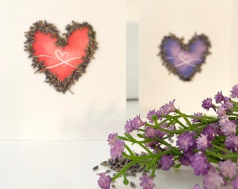Scented Petals Valentine Card  • Unique Handmade Floral Design • Special Gift For Her • Made With Real Dried Flowers And Essential Oils