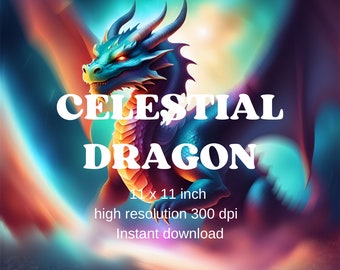 Cosmic Dragon Bundle • Fantasy Art • Celestial AI Art • Instant Download • T-shirts, Invitations, Canvas, Scrapbooking, Stickers, And More