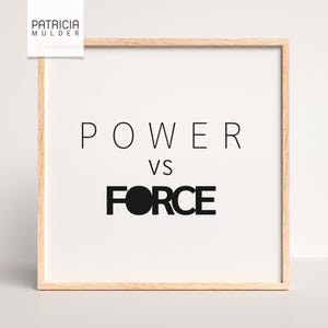 Printable Art Poster, Power vs Force, Minimal Decor, Black And White Living Room Wall Art, Digital Download, Modern Minimalist, Art Print
