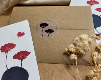 Rose Buds | Pressed Flower Bookmark + Note Card | Custom Bookmark | Pressed Flower Art | Booktrovert | Bestfriend Gift | Teacher Gift Box