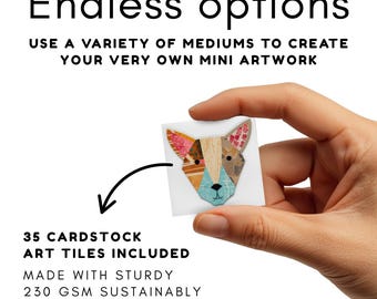 Kit de creación de arte con cuadrados • 35 piezas de 5 x 5 cm (2 x 2 pulgadas) de gran grosor