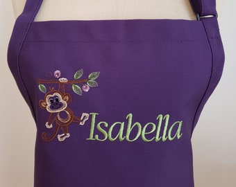 Cute Swinging Monkey Apron / Personalized Embroidery Apron / Women's Apron / Unique Apron / Gift Idea / Customizable Apron / Teacher Apron