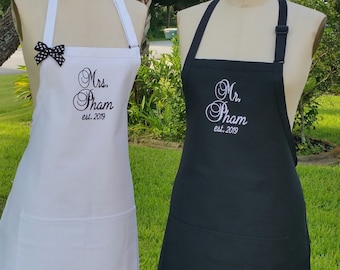 Personalised Wedding Apron Bride Wedding Apron Rustic