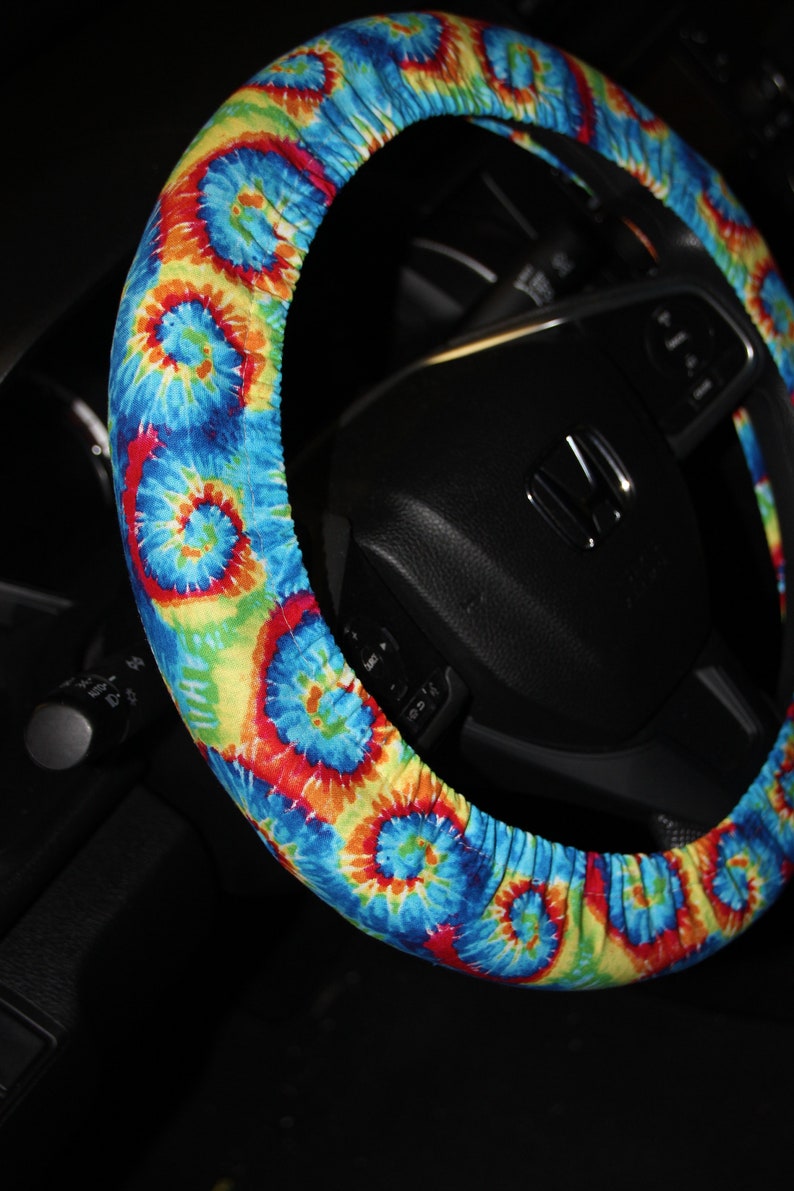 Tye Dye Steering Wheel Cover/ Hippy Wheel Cover/ Rainbow Etsy