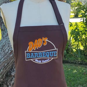 Men&#39;s Personalized Brown BBQ   Apron / Dad&#39;s Gift Apron / Apron for Dad / Quality apron/ Classic Apron/ Vintage Monogrammed  Men&#39;s Apron .