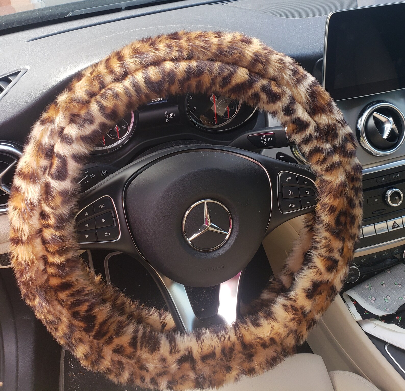 Cheetah Print Faux Fur Steering Wheel Cover Women Car Etsy