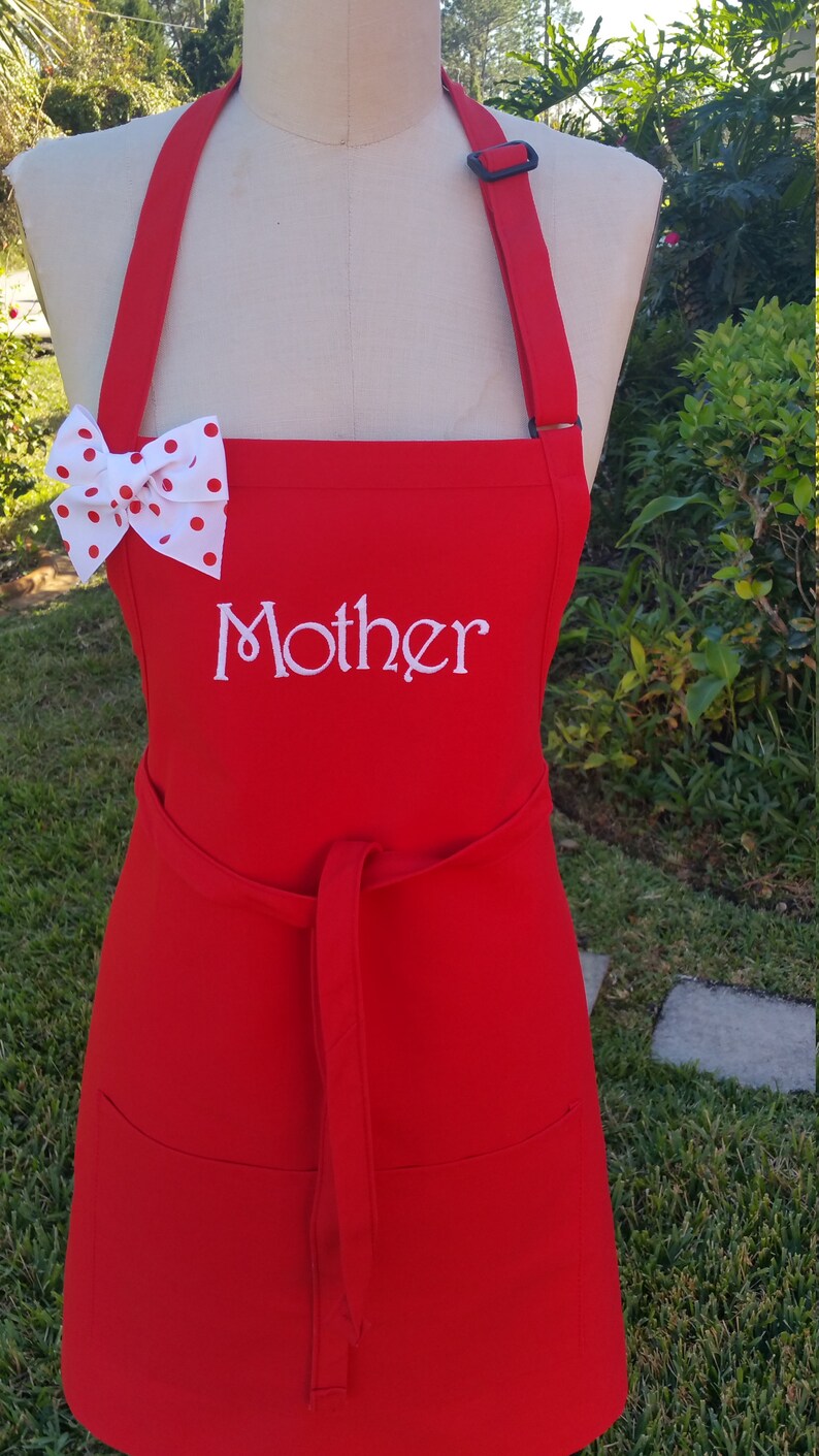Personalized Mother/Mom Apron Embroidery / Elegant apron / Etsy