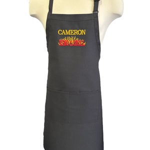 Black Big & Tall Man Apron - King of the Grill - Personalized Apron - Embroidered Apron - Father's Day Gift - Birthday Gift - Gift for Men