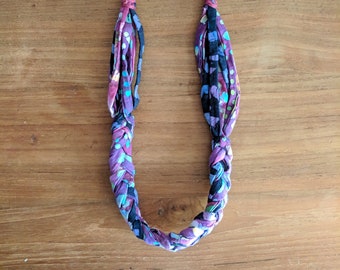 Braided fabric necklace