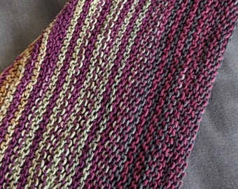 Hand knit soft cotton scarf