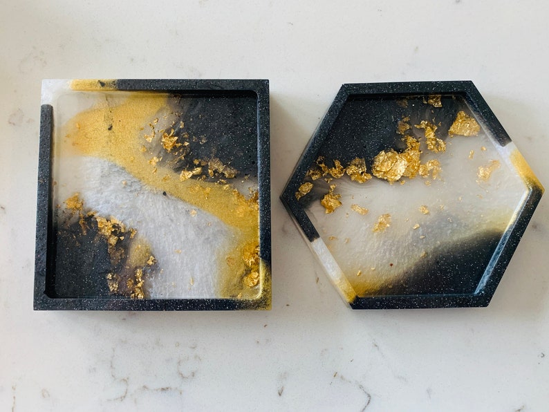 Resin Geode Coasters set of Two Etsy