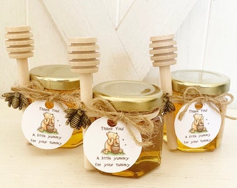 Set of 12 Tea Party Custom Honey Jars Children/'s Birthday Favor Honey Birthday Party Favors Personalized Honey Jar Favors