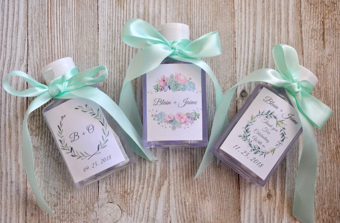 6 Hand Sanitizer Wedding Favors Any Design Fast Shipping