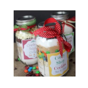 Christmas Cookie Mixes Party Favors - Mason Jar Cookie Mix Favor