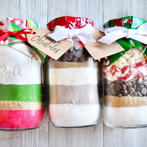 Christmas Cookie Mixes Party Favors - Mason Jar Cookie Mix Favor