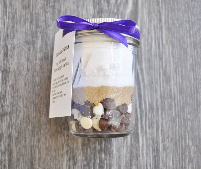 Chocolate Cookie Mixes Party Favors 1/2 Pint Mason Jar Cookie Mix image 1