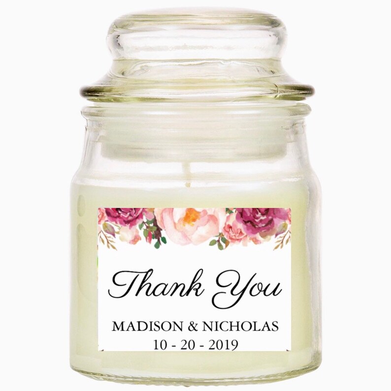 12 4 oz. Mason Jar Candle Favors Wedding Candle Favors Etsy