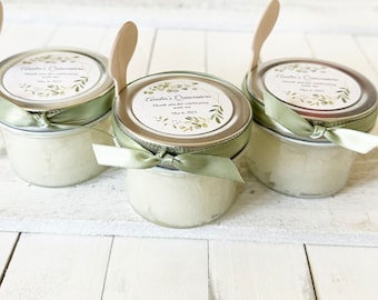 Set of 10 - Sugar Scrub Favors - 4 oz. each - Mason Jars -All Natural