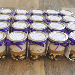 Chocolate Cookie Mixes Party Favors 1/2 Pint Mason Jar Cookie Mix image 7