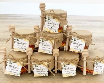 12 Honey Jar Favors 4 oz. - Wedding Favors - Party Favors