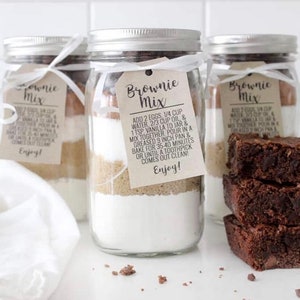 Brownie Mixes Party Favors - Mason Jar Cookie Mix Favor