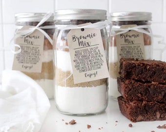 Brownie Mixes Party Favors - Mason Jar Cookie Mix Favor