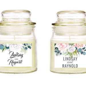 10 - 4 oz. Mini Jar Candle Favors -Wedding Candle Favors - Bridal Shower Favors