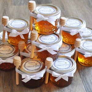 12 Honey Jar Favors 4 oz. - Wedding Favors - Party Favors
