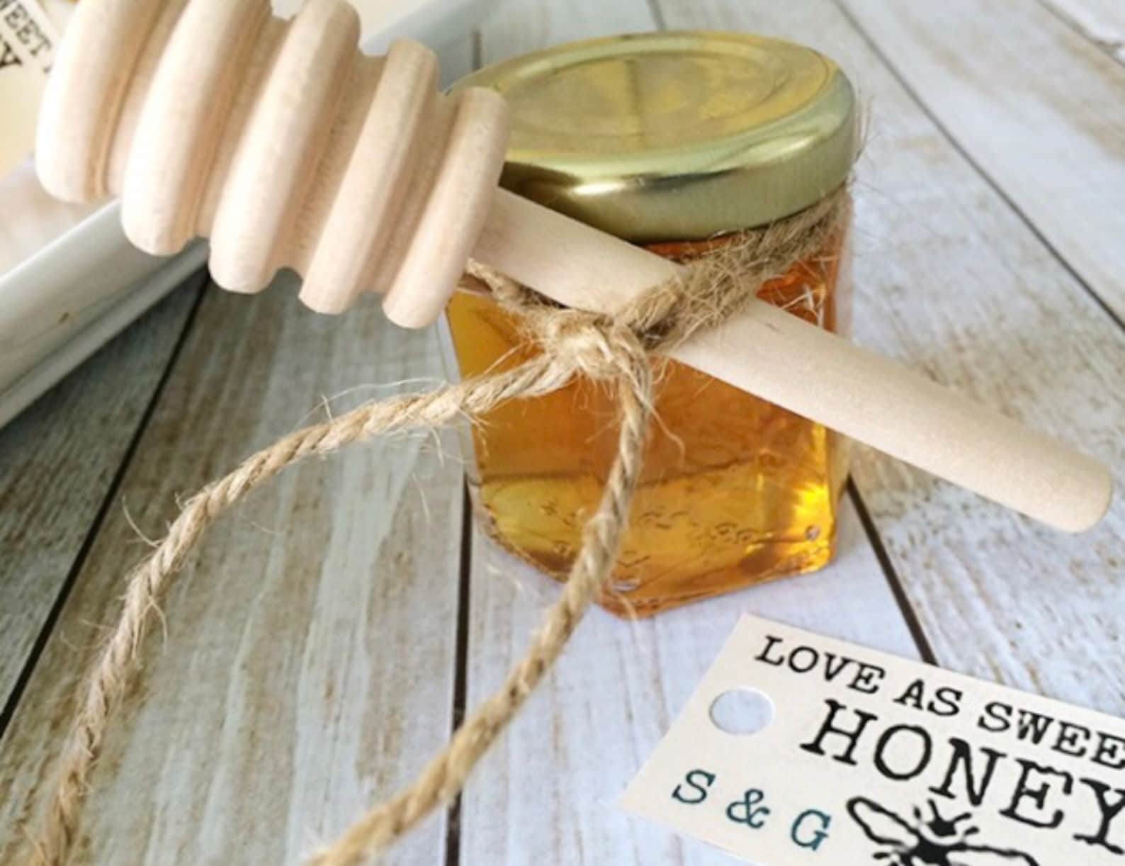 24 Honey Jar Favors 2 Oz. With Honey Dippers Wedding Favors Etsy