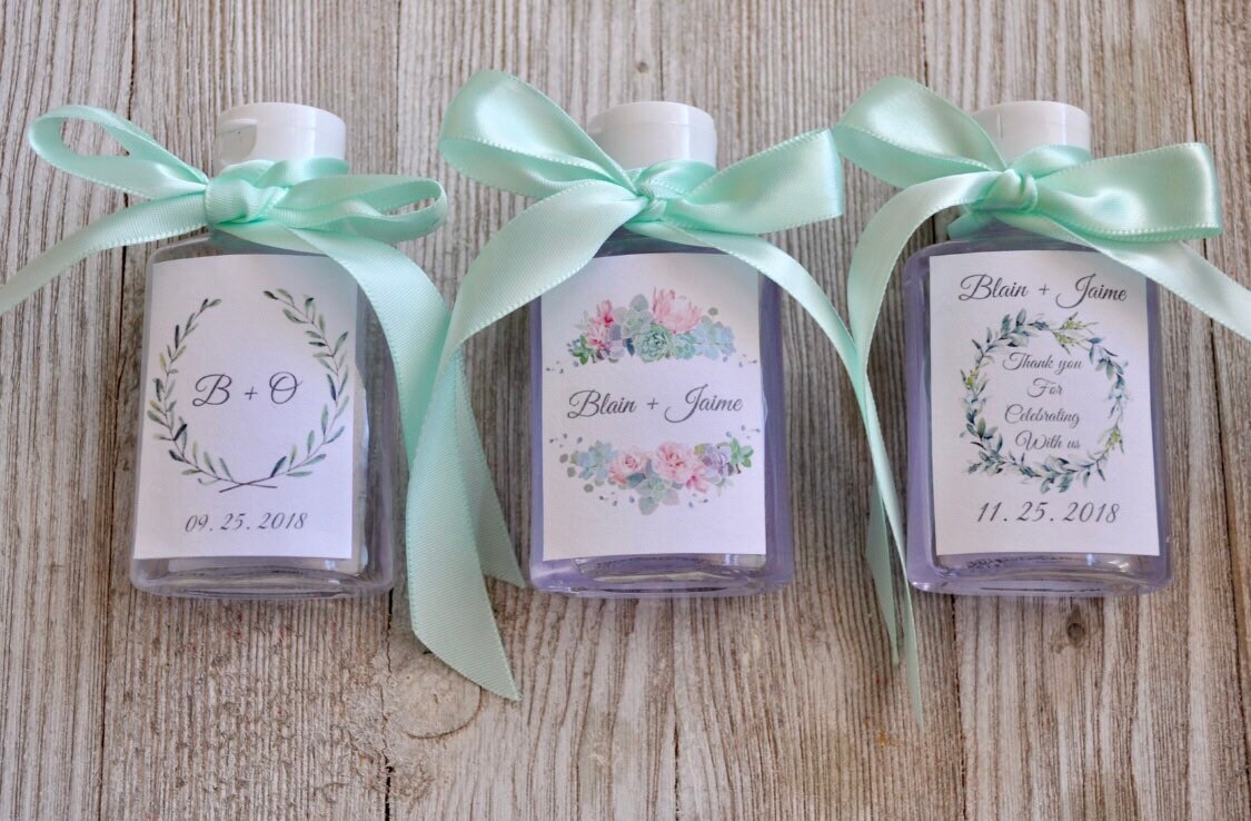 6 Hand Sanitizer Wedding Favors Any Design Fast Shipping ...