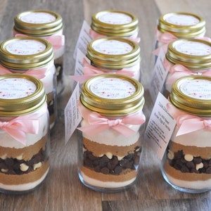 Cookie Mixes Party Favors - Mason Jar Cookie Mix Favor
