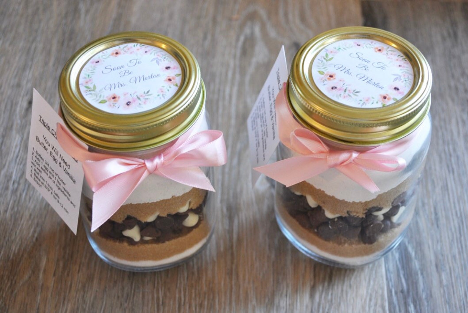 Cookie Mixes Party Favors Mason Jar Cookie Mix Favor Etsy