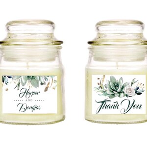 10 - 4 oz. Mini Jar Candle Favors -Wedding Candle Favors - Bridal Shower Favors
