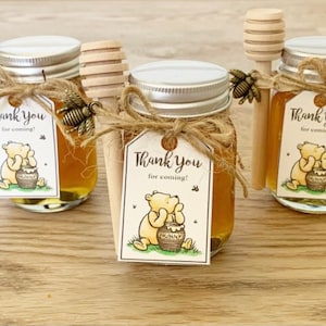 15 Honey Jar Favors 3 oz. Mini Mason Jars - Wedding Favors - Party Favors - Baby Shower Favors - Birthday Favors - Bridal Favors